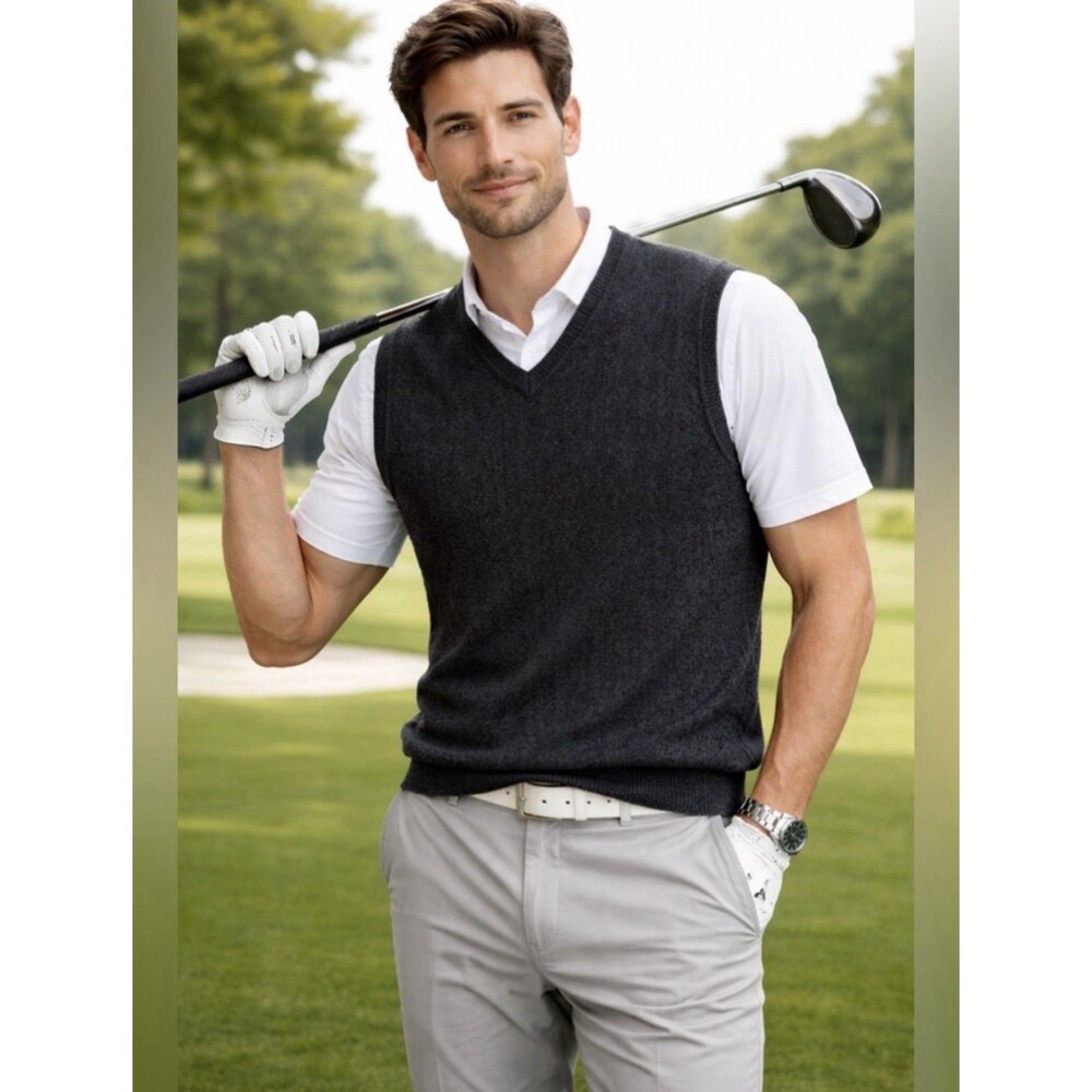 Callaway golf apparel 50% Alpaca 50%tencel mens brown vest size L